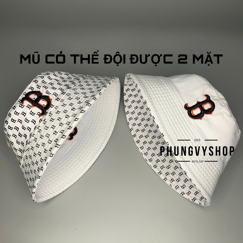 Bé 5-10 tuổi-Mũ bucket cực hot unisex - HAI MẶT CỤP CHỮ BÊ B - nón sụp tai bèo vành