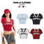 Áo croptop đỏ cổ tim zerocilcle TUANLECLOTHING phong cách thể thao đường phố Sport