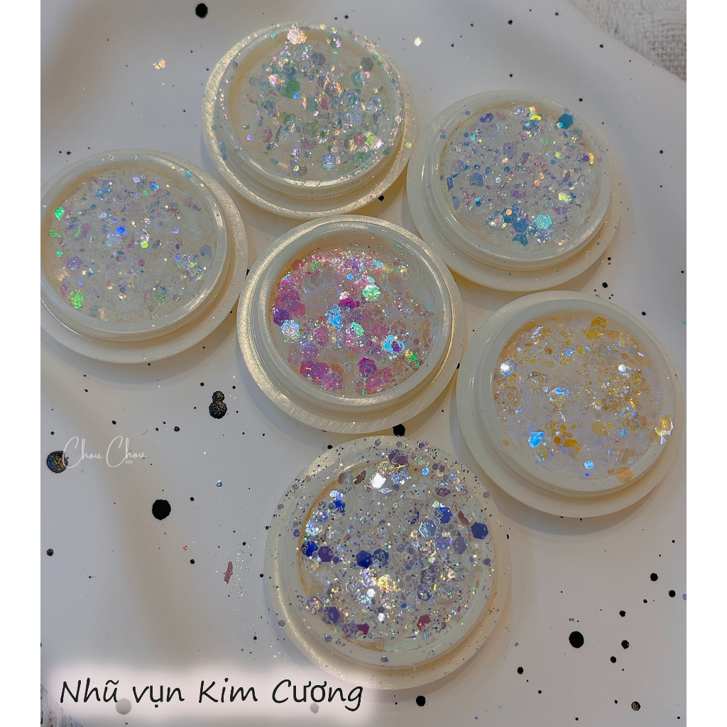 Set nhũ, giấy nhún trang trí móng, set nhũ cánh to, nhũ ẩn