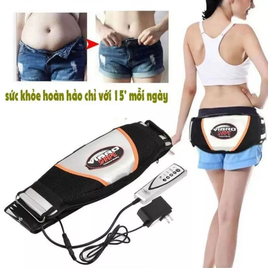 Máy Massage Giảm Mỡ Bụng Vibro, Đai Rung Nóng Mát Xa Giảm Béo Bụng Đốt Mở và Làm Thon Gọn