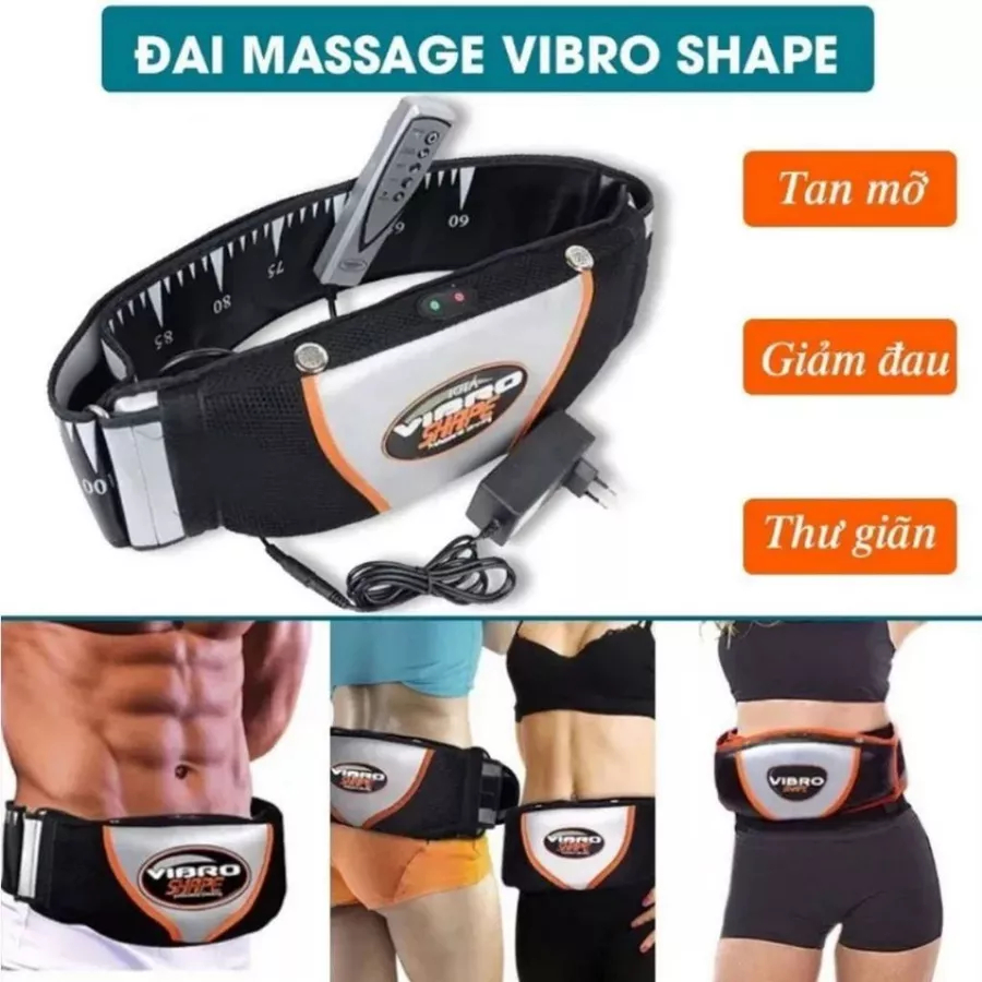 Máy Massage Giảm Mỡ Bụng Vibro, Đai Rung Nóng Mát Xa Giảm Béo Bụng Đốt Mở và Làm Thon Gọn