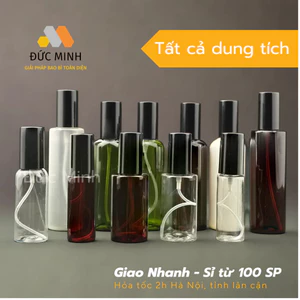 Lọ nhựa chiết mỹ phẩm xịt phun sương đen cao cấp nhiều dung tích [Nhựa PET cứng] [Giá Sỉ]