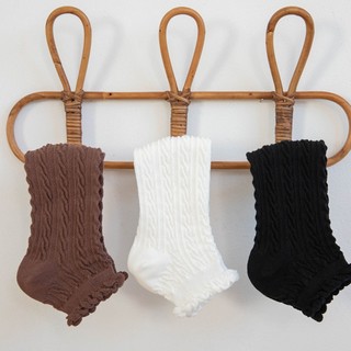 Tất nữ cotton co giãn 4 chiều thấm hút mồ hôi tốt, viền nhún hoạ tiết dệt gân cao cấp King Shop T.685