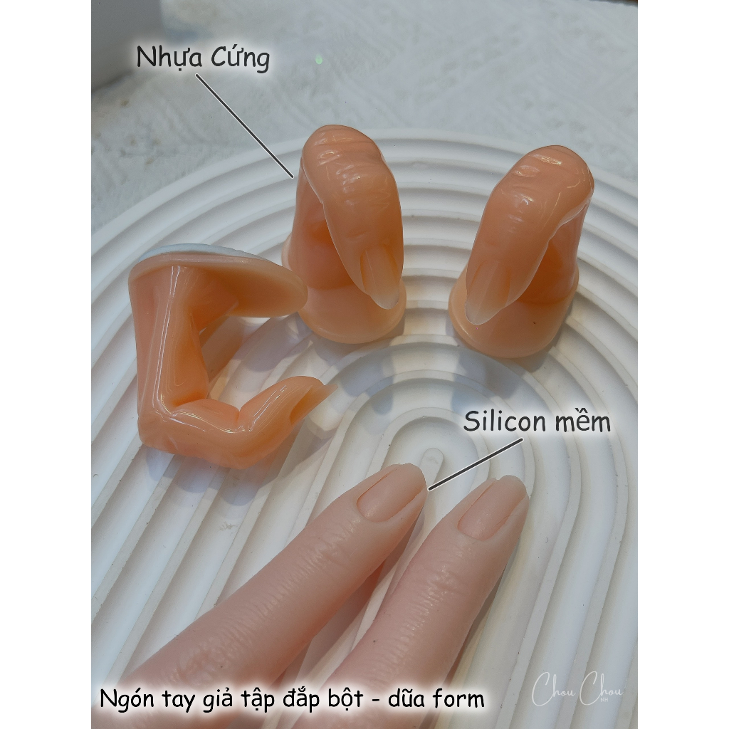 Ngón tay tay giả học làm nail, vẽ gel, đắp móng chuyên dụng,Đế móng đơn Học đắp bột đắp gel