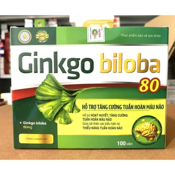 Ginkgo Biloba 80 Bổ Sung Dưỡng Chất Cho Não, hoạt huyết dưỡng não hộp 100 viên