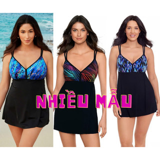 Size 12 (65-70kg) Váy bơi liền quần, bikini kín đáo dấu bụng có bikini bigsize hàng VNXK  longitude