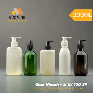 Chai chiết dầu gội xanh, nâu, chai 300ml nhựa pet cứng [GIÁ Sỉ/ LẺ]