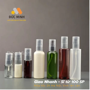Lọ nhựa chiết mỹ phẩm, serum nắp xịt giọt serum 20ml, 30ml, 50ml, 60ml, 100ml