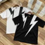 Áo thun 2 tia sét cổ tròn, áo hotren thời trang 2024 Menswear Cotton poly dày dặn co giãn ob1060