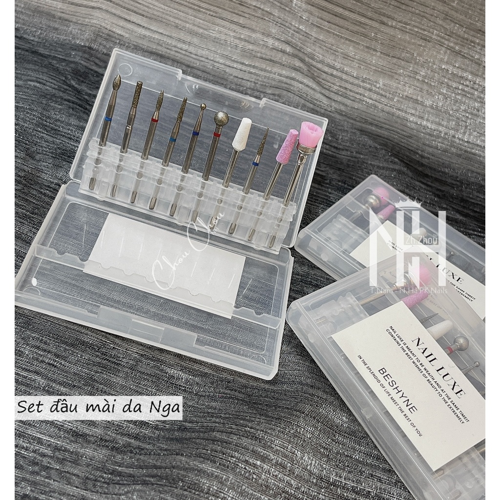 Set đầu mài da cao cấp,đầu mài da nga cao cấp, đầu mài khoé, phụ kiện làm móng