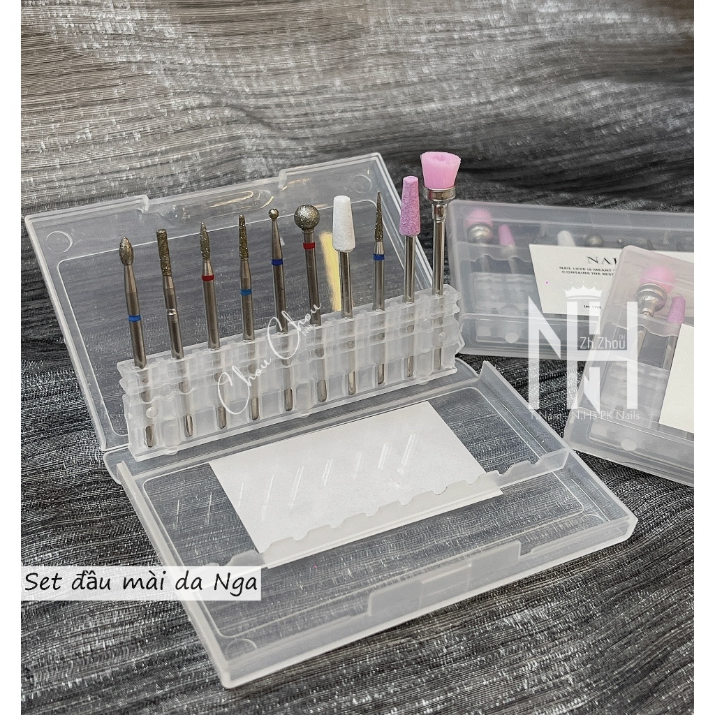 Set đầu mài da cao cấp,đầu mài da nga cao cấp, đầu mài khoé, phụ kiện làm móng