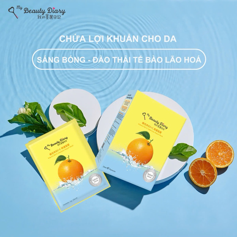 Mặt nạ phục hồi Vitamin B5+C My beauty diary Đài Loan giúp trắng sáng da 23ml/miếng