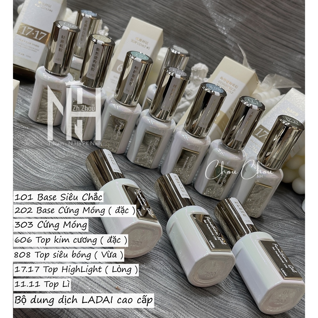 Top Ladai. Base top Ladai cao cấp. Top siêu bóng ladai, Cứng Móng ladai Phụ kiện nail chính hãng