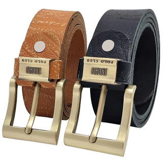 [130cm][Tặng đục lỗ] Thắt lưng nam da bò thật bản thô DHM-242 | Khoá kim nguyên khối màu đồng đẹp rẻ | Bảo hành 12 tháng