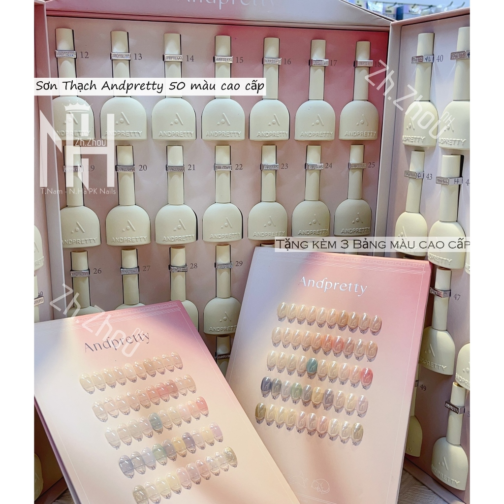 sơn thạch đục andpretty, sơn thạch cao cấp tặng 3 bảng màu  sơn gel trang trí móng cao cấp.