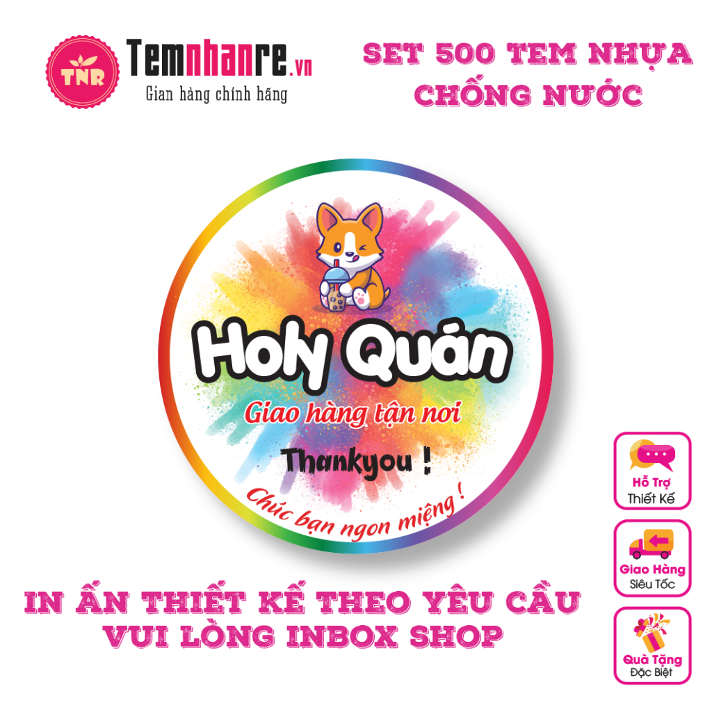 Temnhanre.vn - Combo 500 Cái Tem Nhựa Sữa Chống Nước Thiết Kế Theo Yêu ...