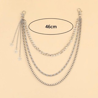 Dây Xích Quần HipHop Nam Nữ Inox Cao Cấp Phối Jean/ Váy Thời Thượng Phong Cách Y2K Tiện Dụng Hàn Quốc
