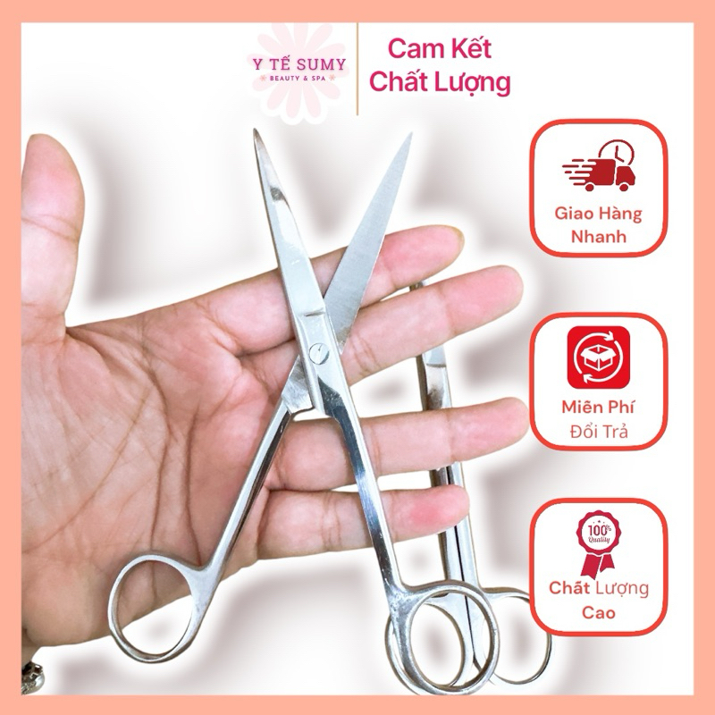 Kéo y tế thẳng, 2 đầu nhọn chất liệu inox các số từ 10 đến 20cm - Kéo y ...