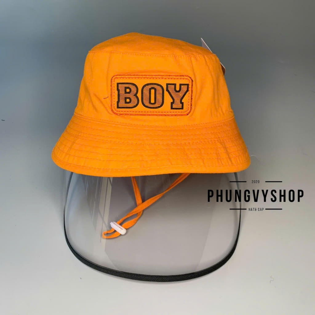 (Bé 2-4 Tuổi/ Vòng đầu 51cm) Mũ CHỐNG GIỌT BẮN cho bé trai thêu BOYTRON- Nón cản bụi trẻ em