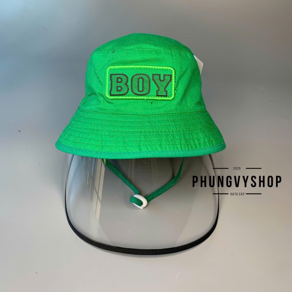 (Bé 2-4 Tuổi/ Vòng đầu 51cm) Mũ CHỐNG GIỌT BẮN cho bé trai thêu BOYTRON- Nón cản bụi trẻ em