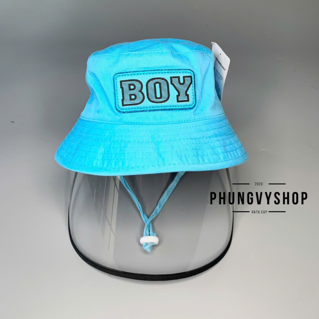 (Bé 2-4 Tuổi/ Vòng đầu 51cm) Mũ CHỐNG GIỌT BẮN cho bé trai thêu BOYTRON- Nón cản bụi trẻ em