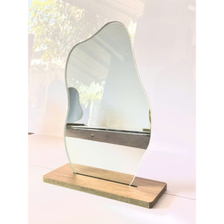 Gương để bàn trang điểm đế gỗ hình hạt đậu, đám mây decor xinh xắn
