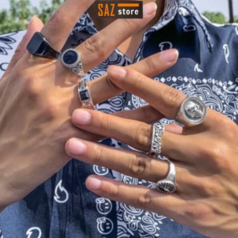 Men's Titanium Steel Ring by SAZ STORE