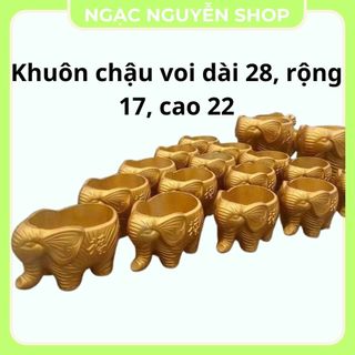 Khuôn đổ chậu Hình con voi bé dài 28cm cao 22cm ngang 17cm đổ úp đáy nhựa abs