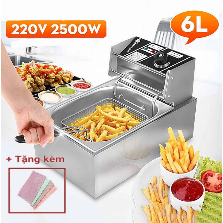 Bếp chiên 6l SUNNY 2500W hệ thống gia nhiệt kép nóng nhanh, sôi mạnh