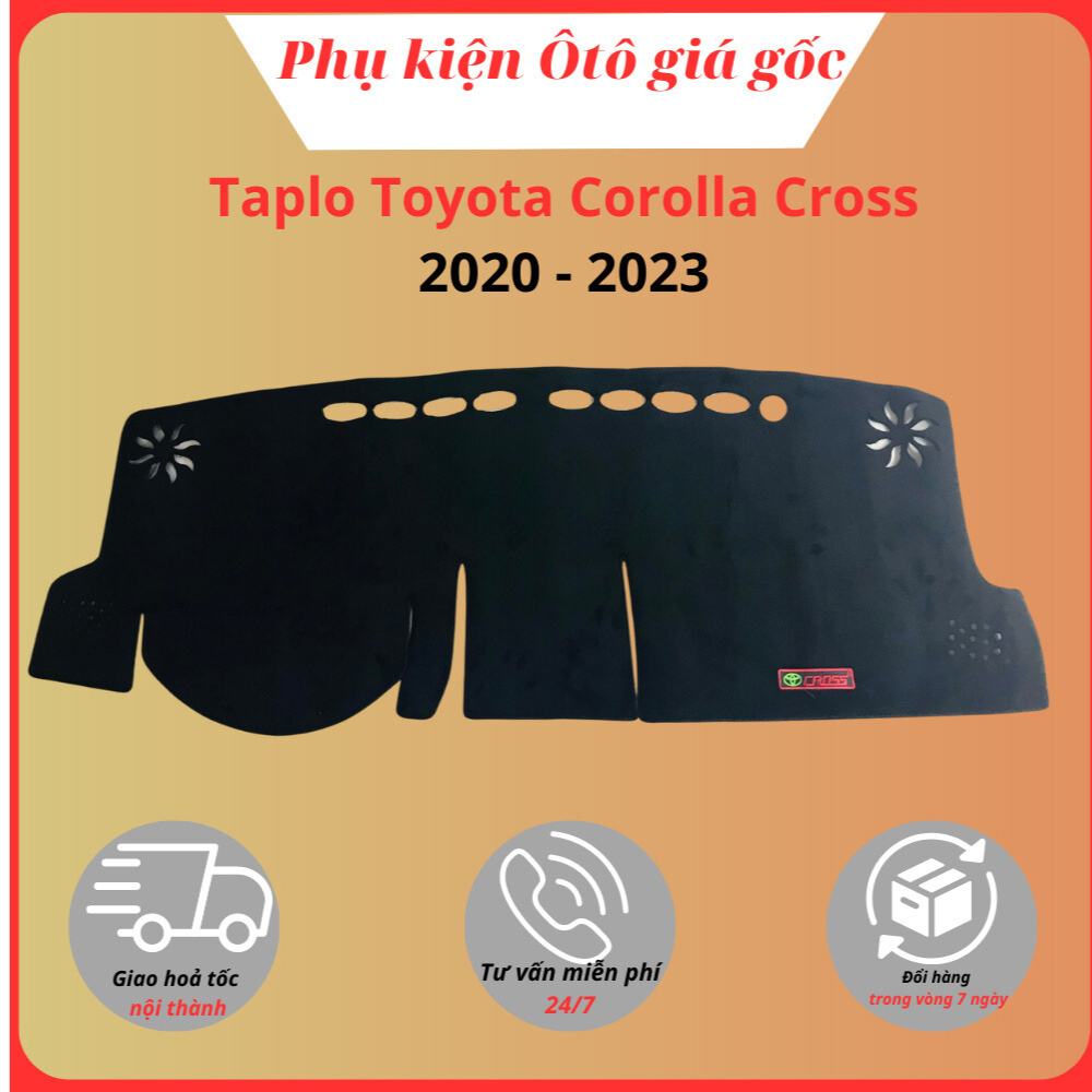 Thảm taplo xe Toyota Corolla Cross 2020 - 2022, 2022, 2023, 2024, 2025 nhung lông cừu cao cấp 3 lớp chống trượt, dày dặn