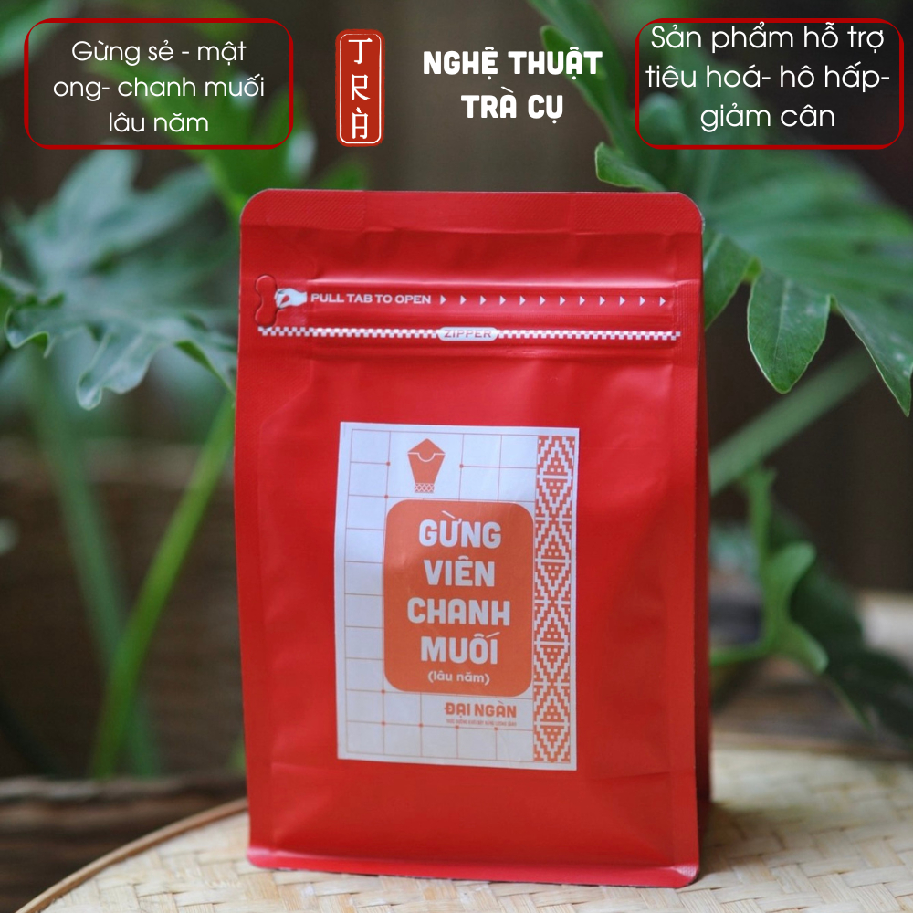 Mứt gừng chanh muối mật ong công thức riêng không dùng đường trắng túi ziper 500gr hủ pet 225gr