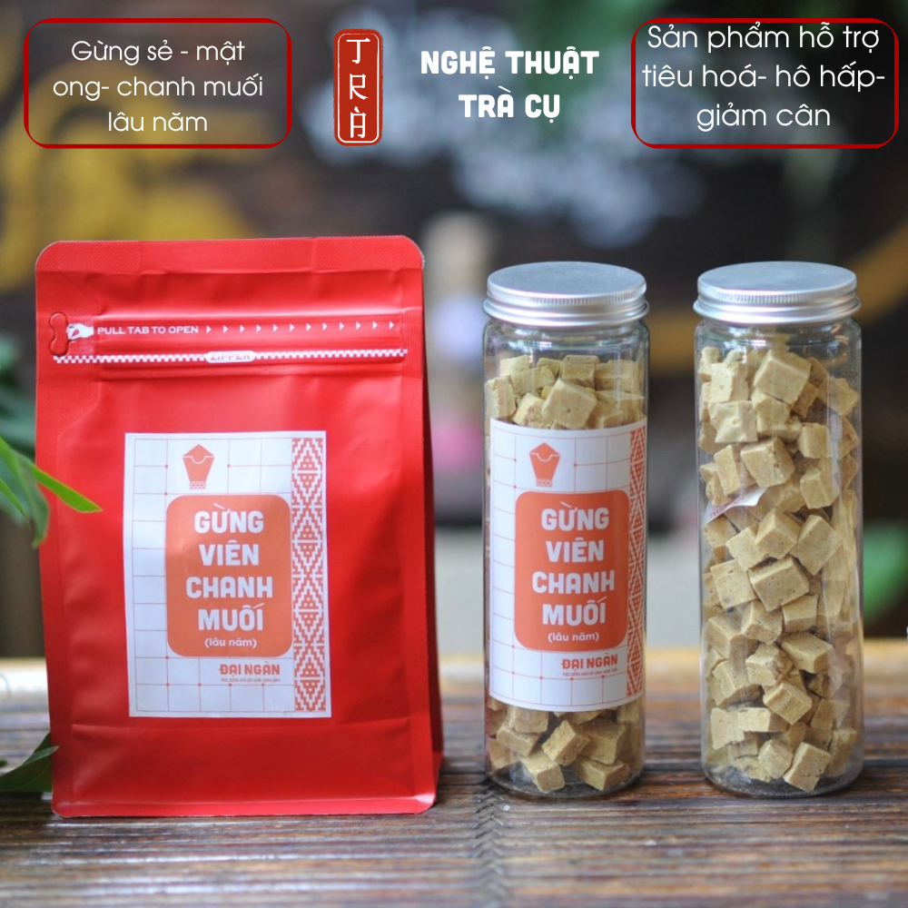 Mứt gừng chanh muối mật ong công thức riêng không dùng đường trắng túi ziper 500gr hủ pet 225gr