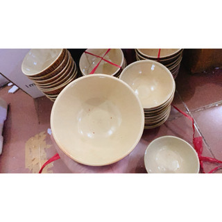 Bộ 10 Cái Chén Ăn Cơm Men Nâu/Xanh Ngọc/Xanh Lá Già Cổ Nam Bộ Size Lớn ĐK 11.5cm - Gốm Xưa Lái Thiêu Cho Người Hoài Niệm