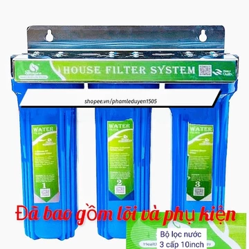 BỘ LỌC NƯỚC SINH HOẠT GIA ĐÌNH, BỘ LỌC THÔ 3 CẤP 10INCH