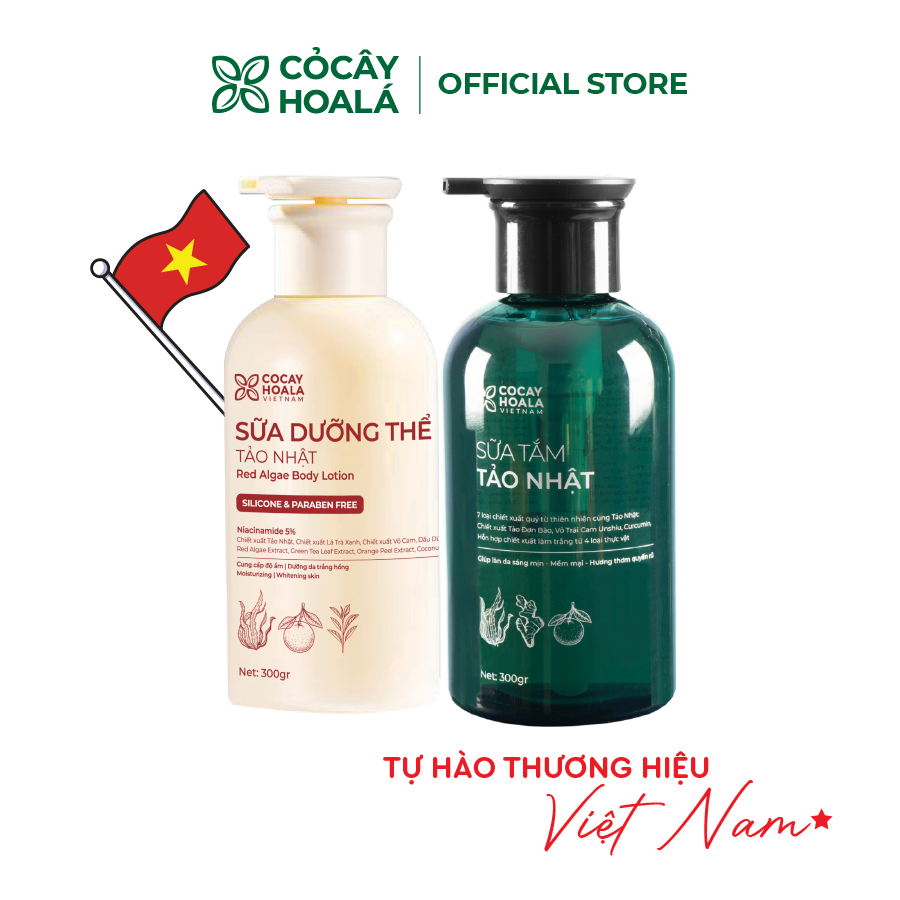 Ảnh Combo Sữa Tắm, Sữa Dưỡng Thể Tảo Nhật Cỏ Cây Hoa Lá Hương Nước Hoa - Dưỡng Trắng Da - 300g 1
