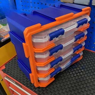 ĐỒ NGHỀ WADFOW Bộ tủ gồm 4 hộp nhựa chia 13 ngăn đựng linh kiện 380x182x320mm WTB8344