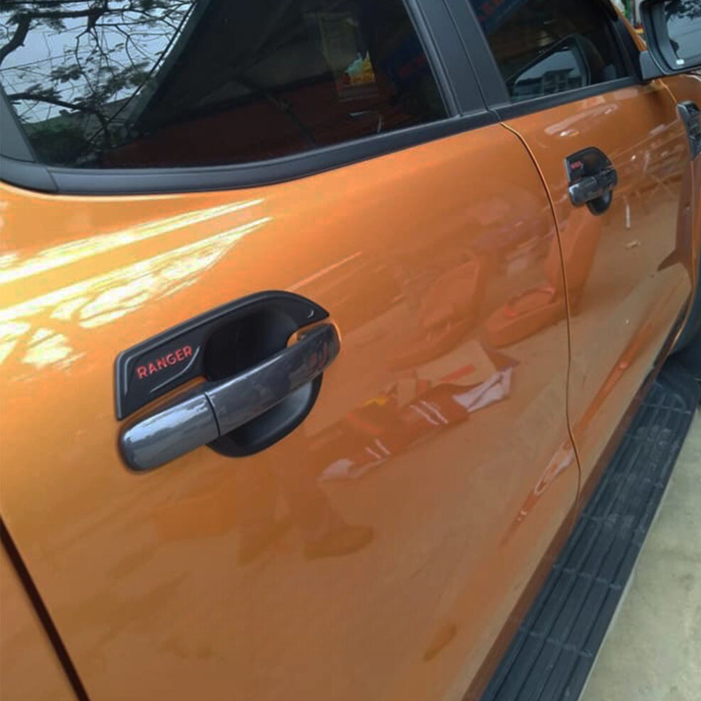 Ốp tay nắm, Hõm Cánh Cửa Xe Ford Ranger 2014 -2022, 2023,2024 nhựa đen