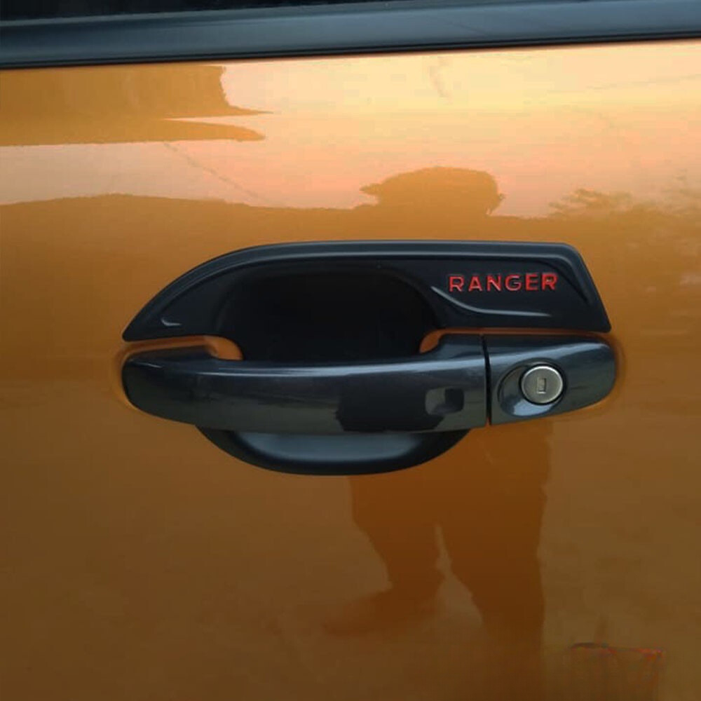 Ốp tay nắm, Hõm Cánh Cửa Xe Ford Ranger 2014 -2022, 2023,2024 nhựa đen