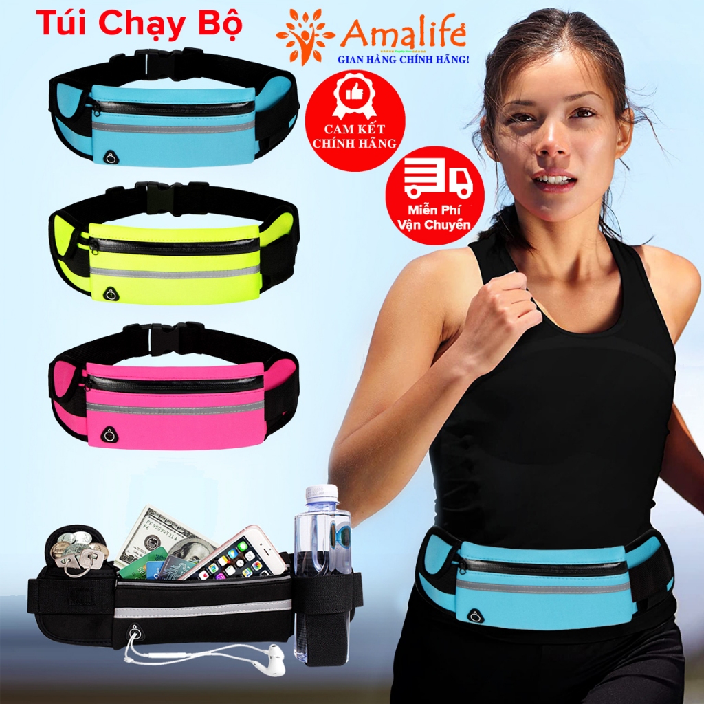 Ảnh Túi Đeo Bụng Chạy Bộ - Đai Đeo Điện Thoại Tập Gym Tập Thể Thao Đá Bóng Nam Nữ Chính Hãng Amalife – CB1 1