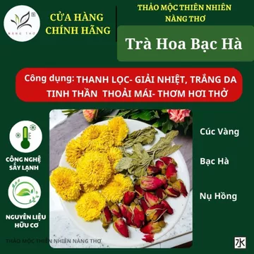 Trà Hoa Bạc Hà Cúc Vàng Nụ Hồng -Trà Dưỡng Nhan - Trà giải cảm - Trà Giảm Cân- Trà Đẹp Da T36
