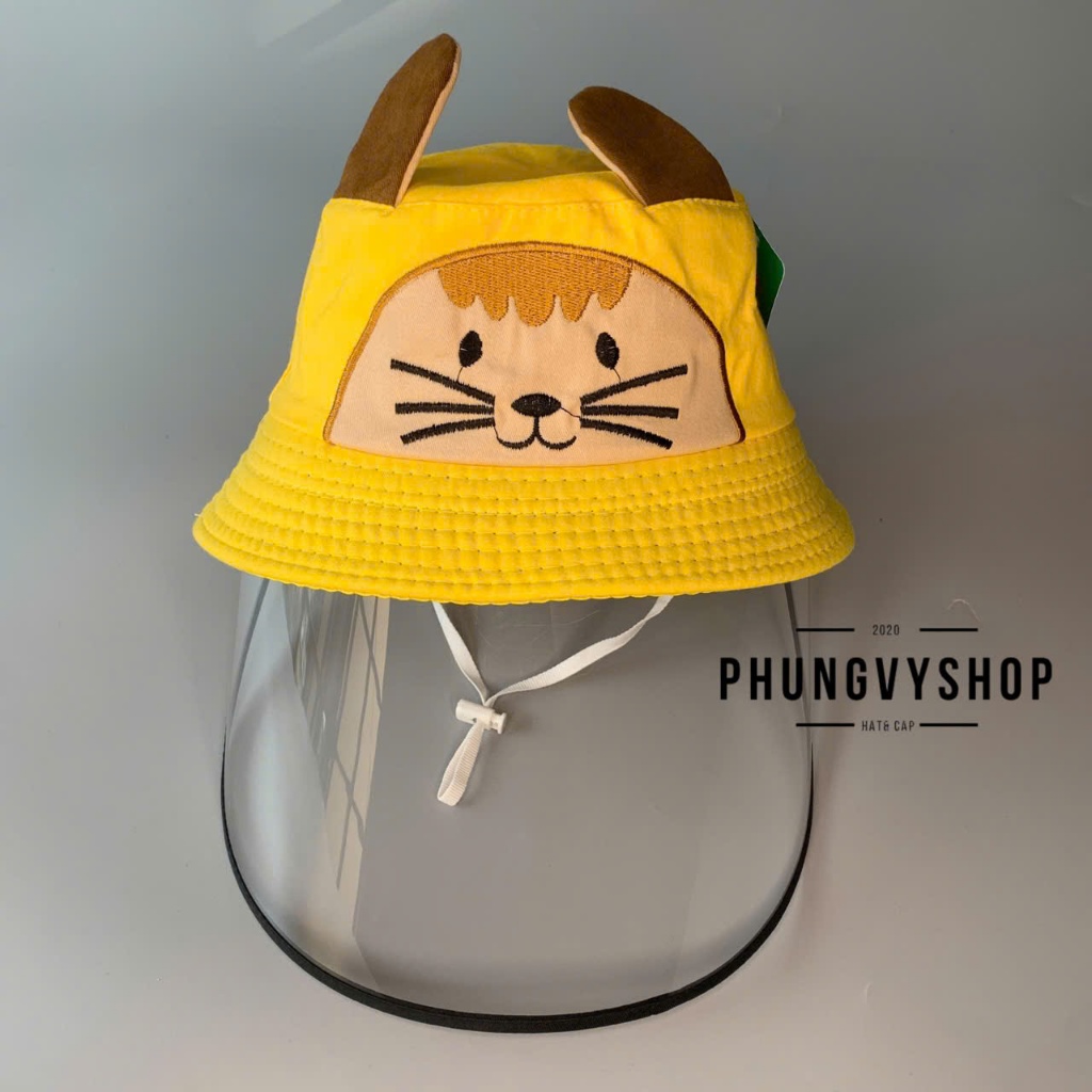[Bé 2.5- 5 tuổi/Vđ 52CM] Mũ CHỐNG giọt bắn, Nón CẢN bụi MÈO MÁI NGỐ