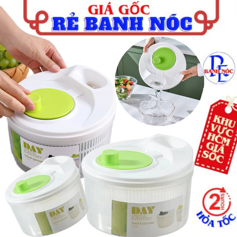 Dụng Cụ Vắt Rau Khô Ráo Nước - Bộ Rổ Quay Rau Sống Làm Salad Giúp Giữ ...