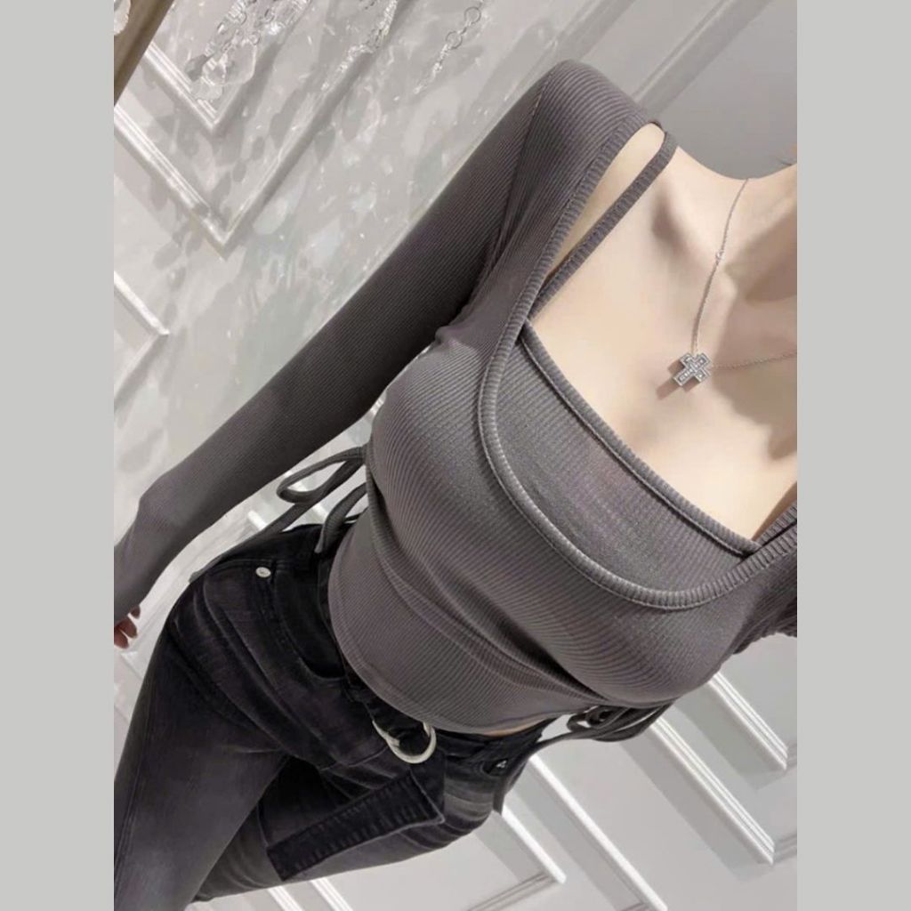 Áo thun nữ tay dài Sicily ôm body dây rút sườn RE903