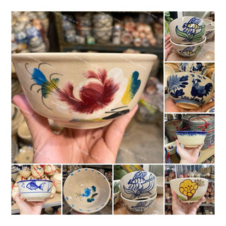 Tô Gốm Vẽ Gà/Chỉ Xanh/Phết Xanh/Cá/Cua Hàng Cao Cấp Size 14cm - Hàng Cực Đẹp Lòng Khôg Chấm Chân - Gốm Xưa Lái Thiêu