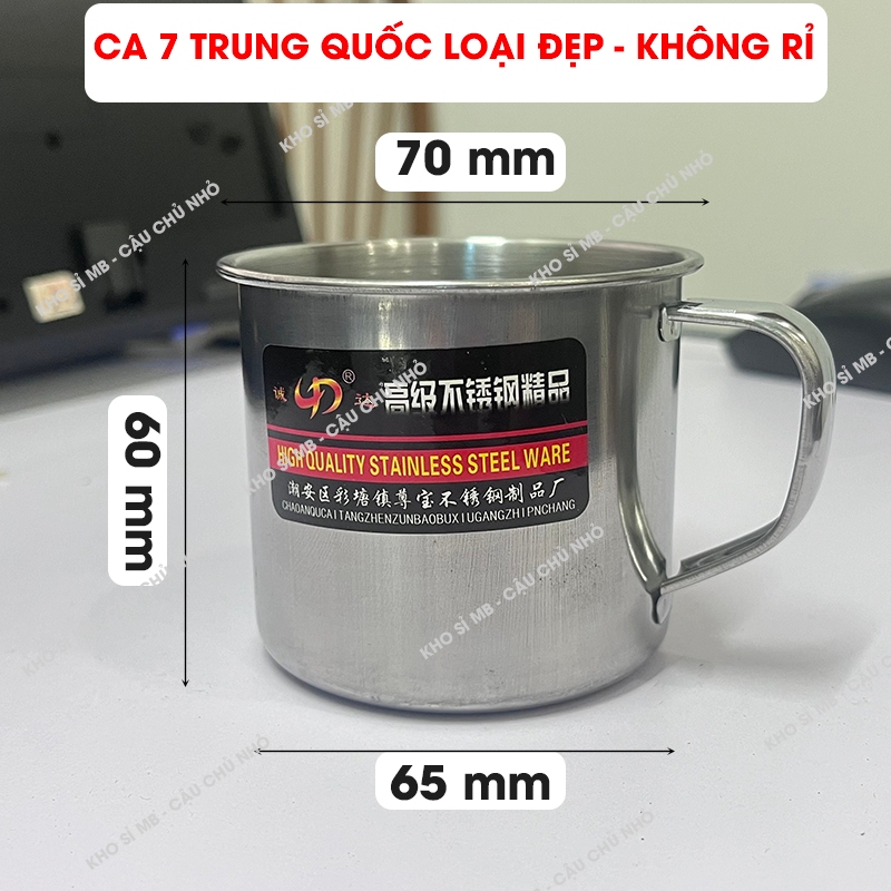 ca/chén/cốc inox có quai cầm, chống rỉ đường kính 7cm, cao 6cm dung cho ...