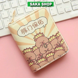 Ví mini nhiều ngăn hoạ tiết Capybara , ví labubu
