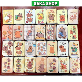 Ví mini nhiều ngăn hoạ tiết Capybara , ví labubu