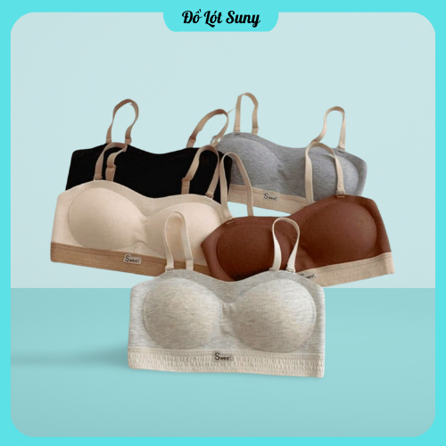 Áo lót mỏng, Áo quây chống tụt Sweet chất cotton không gọng ( Tặng kèm dây áo quai trong )