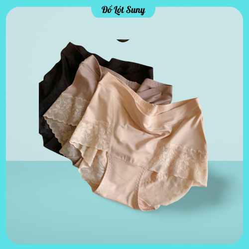 Quần lót cạp cao 299, Quần lót cạp cao chất cotton lạnh phối ren cao cấp 299