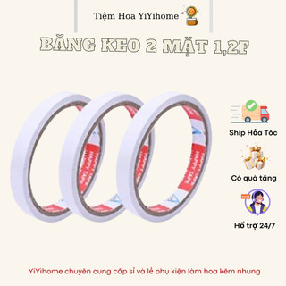 Cuộn Băng Keo 2 Mặt 1F2, 2F Siêu Dính, Gói Hoa Trang Trí Handmade DIY YiYihome